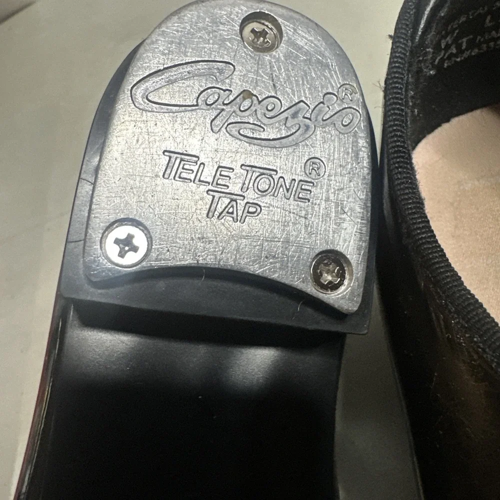 Capezio N625C Girls Size 13W Jr. Tyette Black Tele Tone Tap Shoes